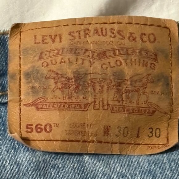 VTG 90s Levis 560 Mens Loose Fit Tapered Leg Denim Jeans Light Wash 30 X 30 - Picture 10 of 14